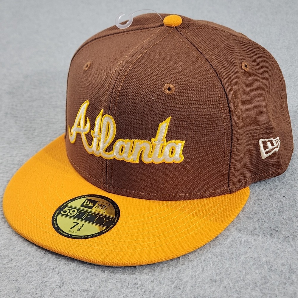 Atlanta Brave 40th Anniversary Fitted Hat Men 7 3/8 Tiramisu New Era 59Fifty Cap